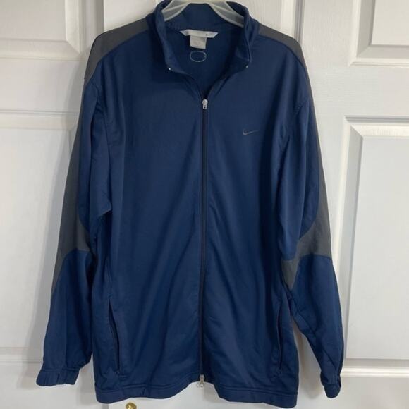 Nike Jacket Full Zip Athletic Lightweight Navy Gray Mens size XL - Picture 5 of 10